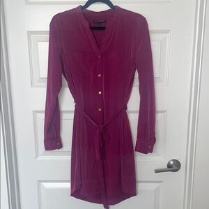 Banana Republic Purple Long Sleeve Shirt Dress